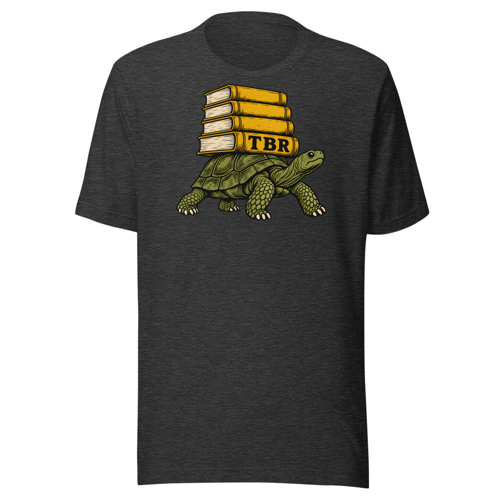 Slow Reader Tortoise Shirt in Dark Grey Heather - front view