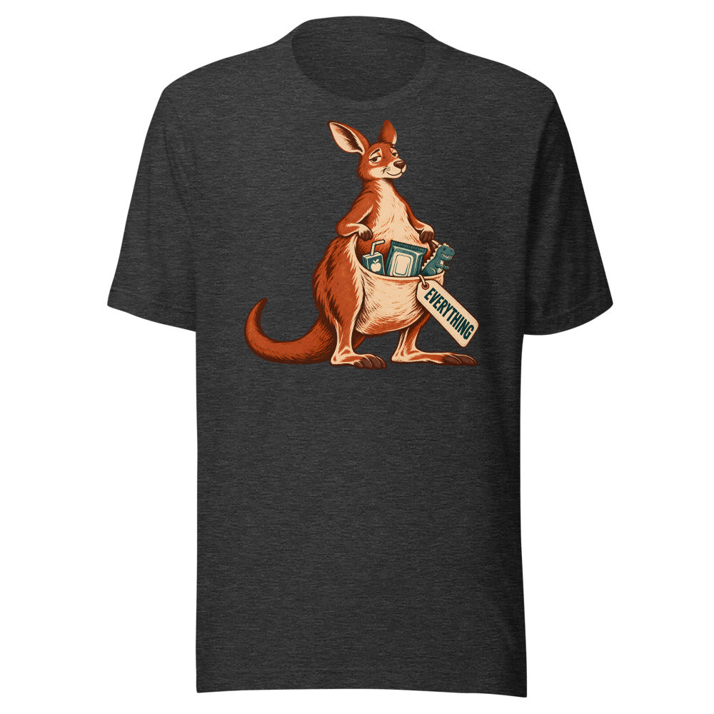 The Parent Pouch Kangaroo Shirt in Dark Grey Heather - front view
