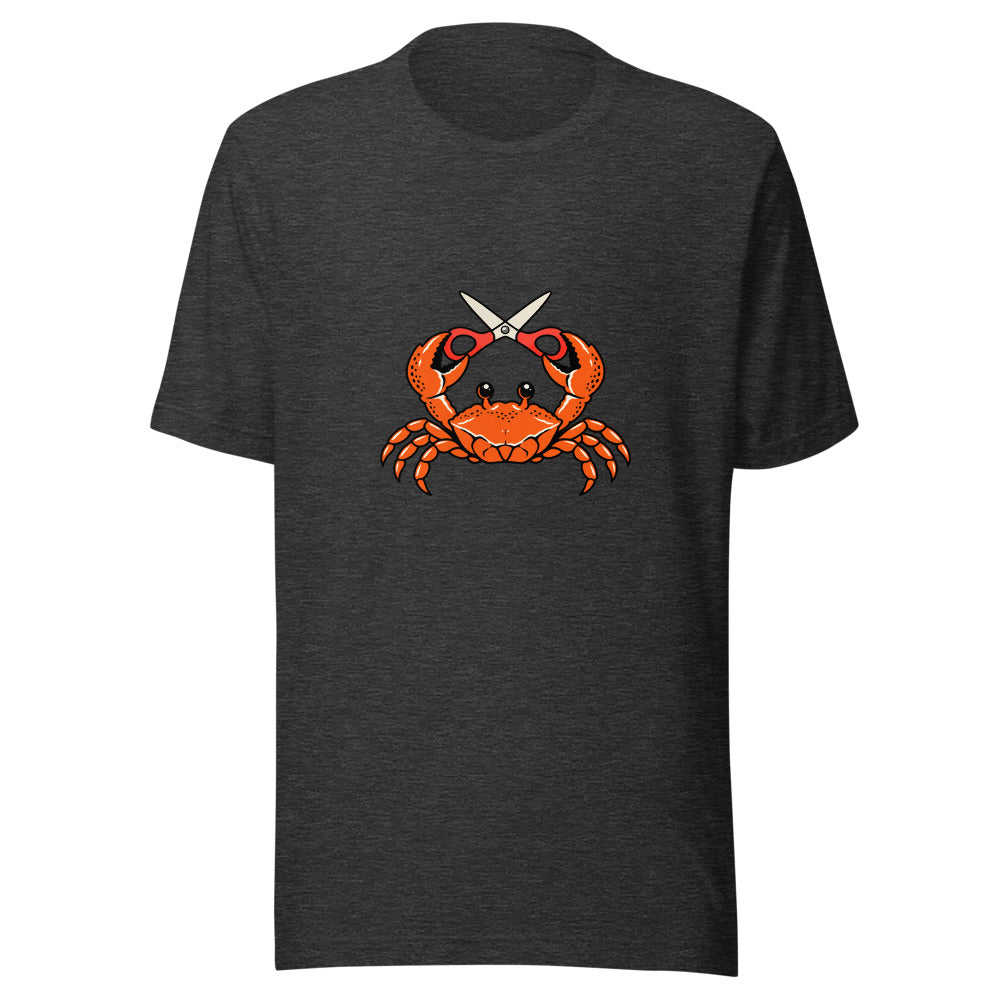 The Good Scissors Crab Shirt in Dark Grey Heather - front view