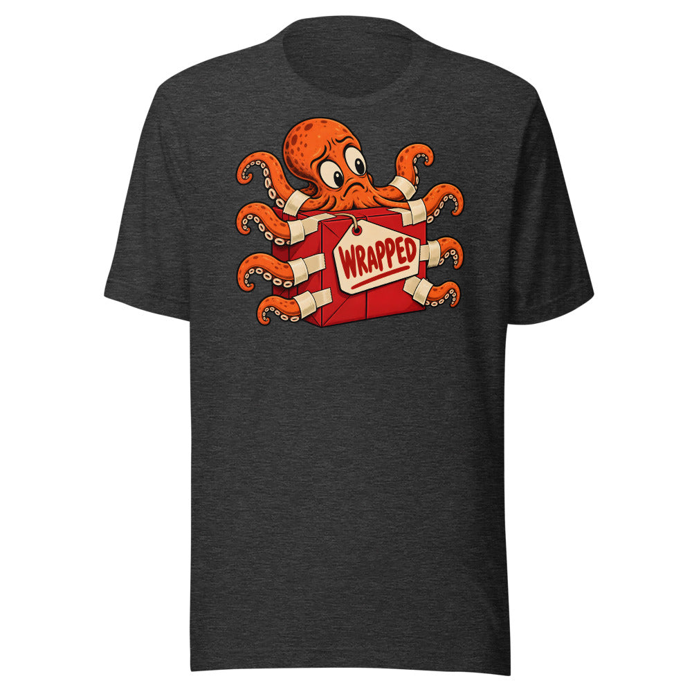 Wrap Trap Octopus Shirt in Dark Grey Heather - front view