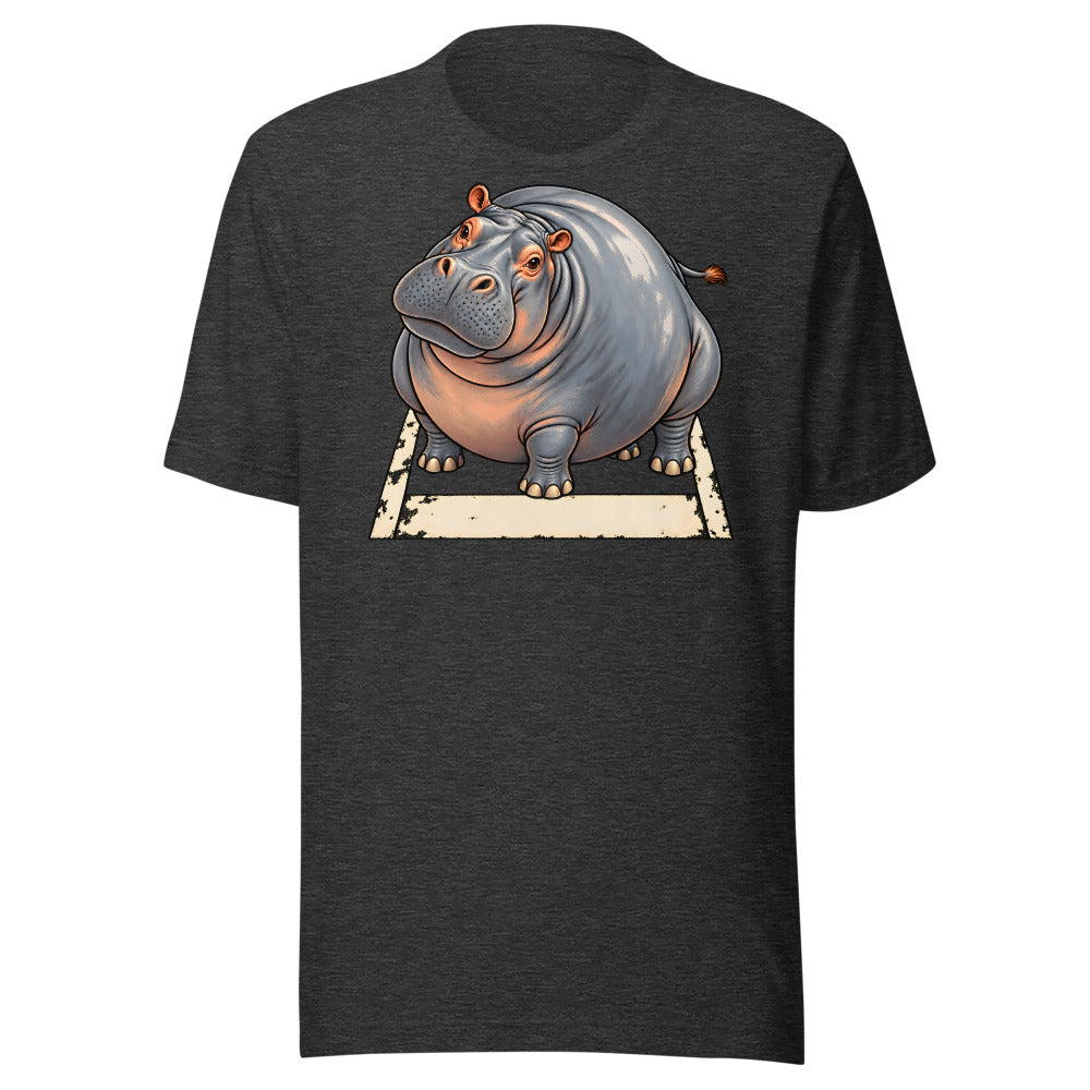 Compact Parking Hippo Shirt (Art Only) in Dark Grey Heather - front view