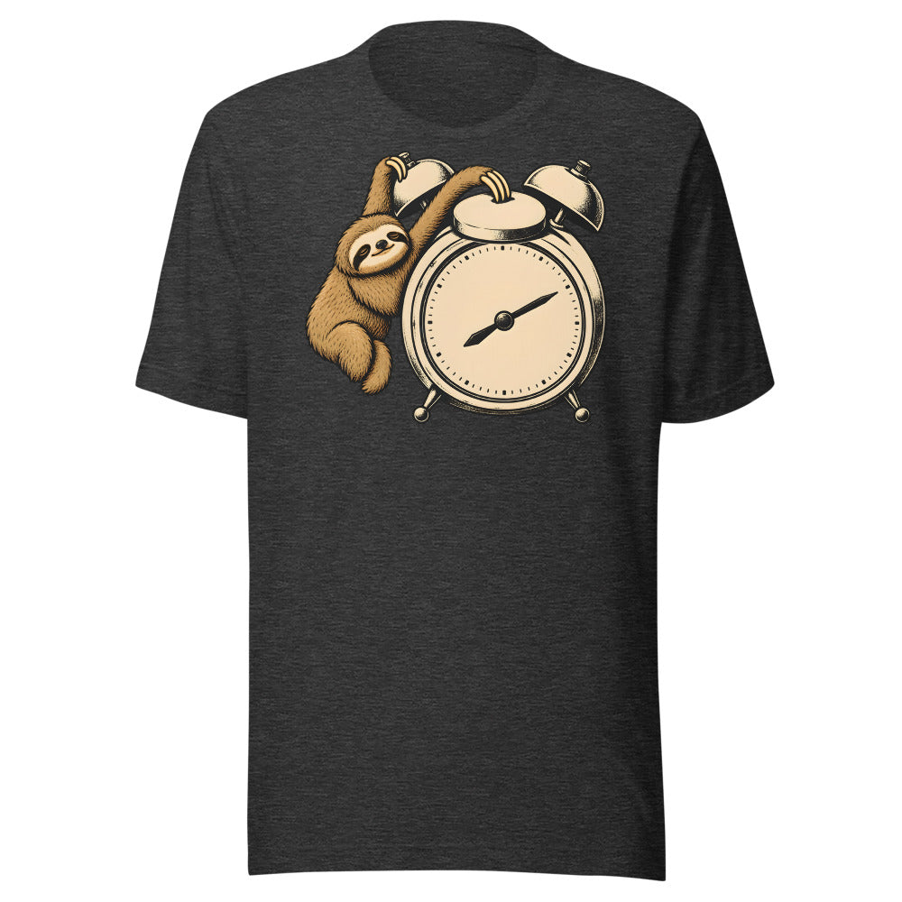 Snooze Champion Sloth Shirt (Art Only) in Dark Grey Heather - front view