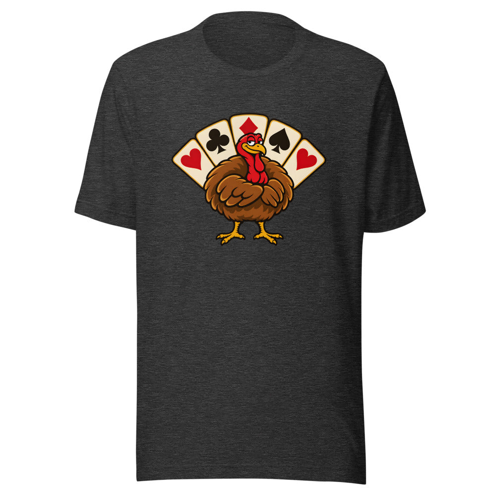 Full House Turkey Shirt (Art Only) in Dark Grey Heather - front view