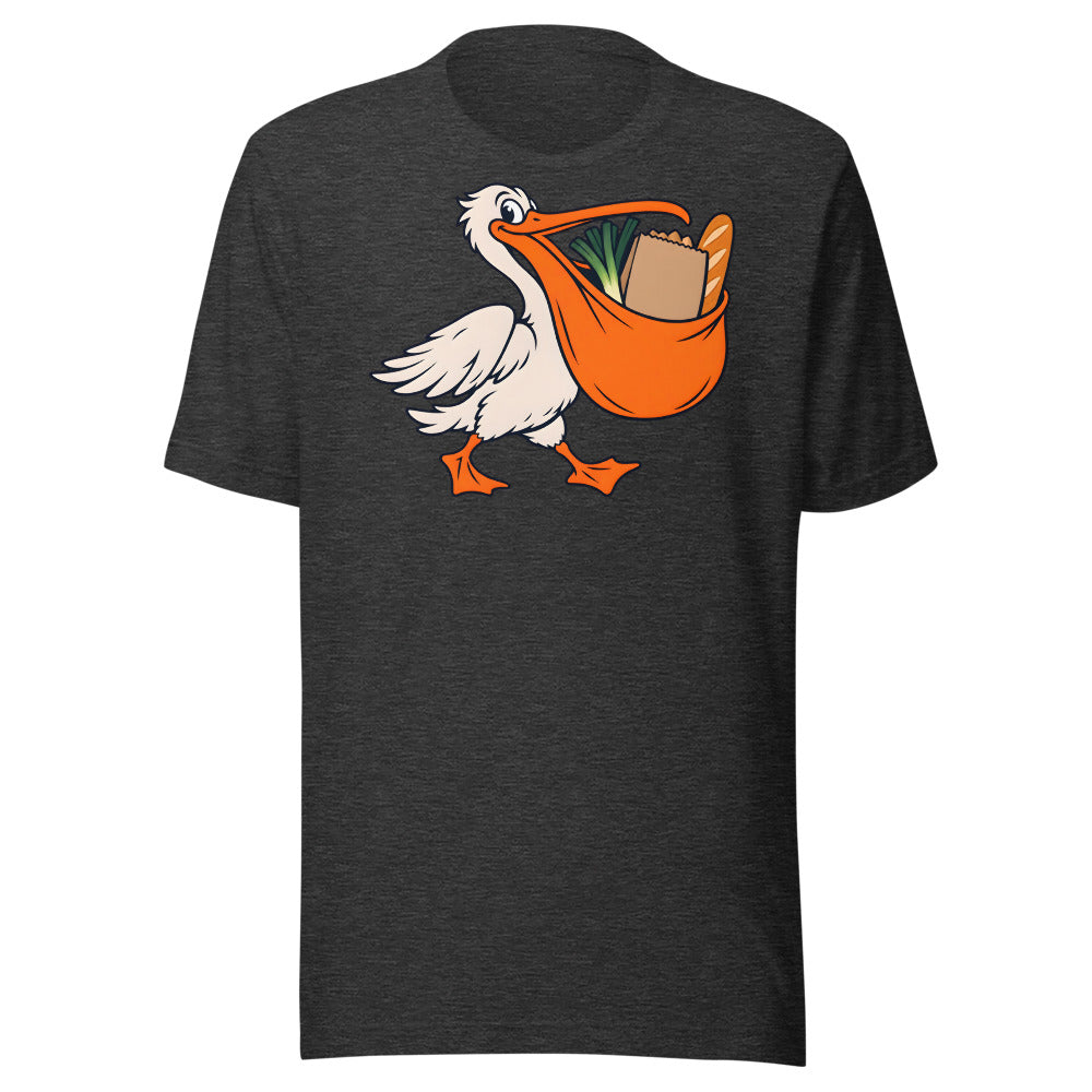 One Trip Only Pelican minimalist graphic tee, no text in Dark Grey Heather