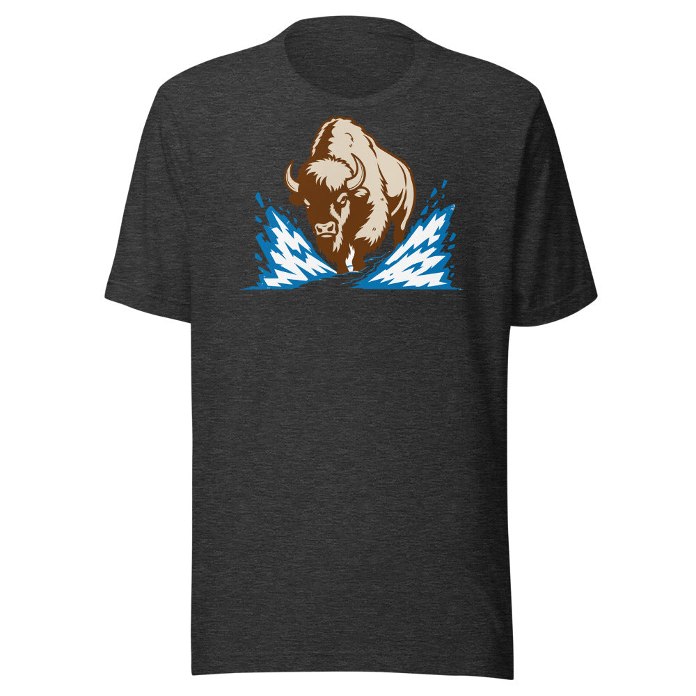 Snow Shovel Substitute Bison Shirt (Art Only) in Dark Grey Heather - front view