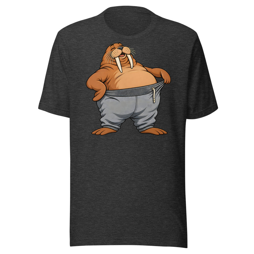 Stretch Pants Walrus Shirt (Art Only) in Dark Grey Heather - front view