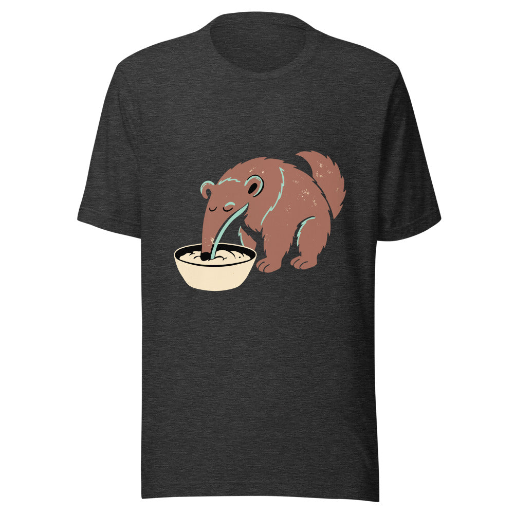 Quality Control Anteater Shirt (Art Only) in Dark Grey Heather - front view