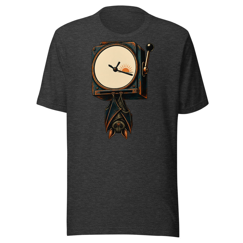 Night Shift Bat Shirt (Art Only) in Dark Grey Heather - front view