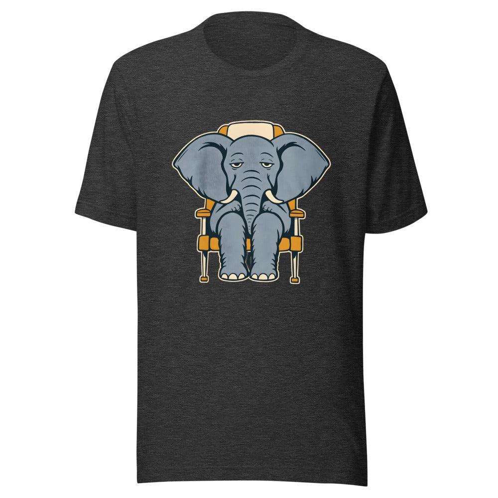 Middle Seat Elephant Shirt (Art Only) in Dark Grey Heather - front view