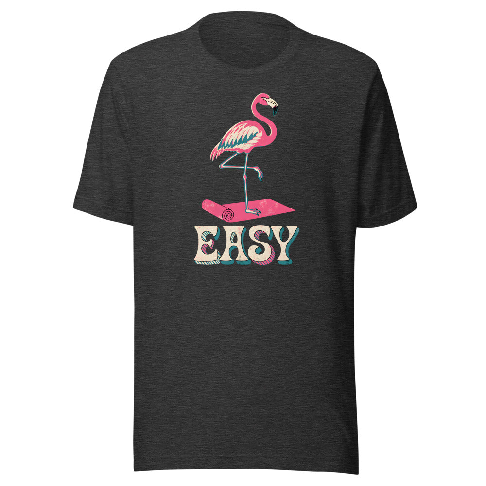 Tree Pose Pro Flamingo Shirt in Dark Grey Heather - front view