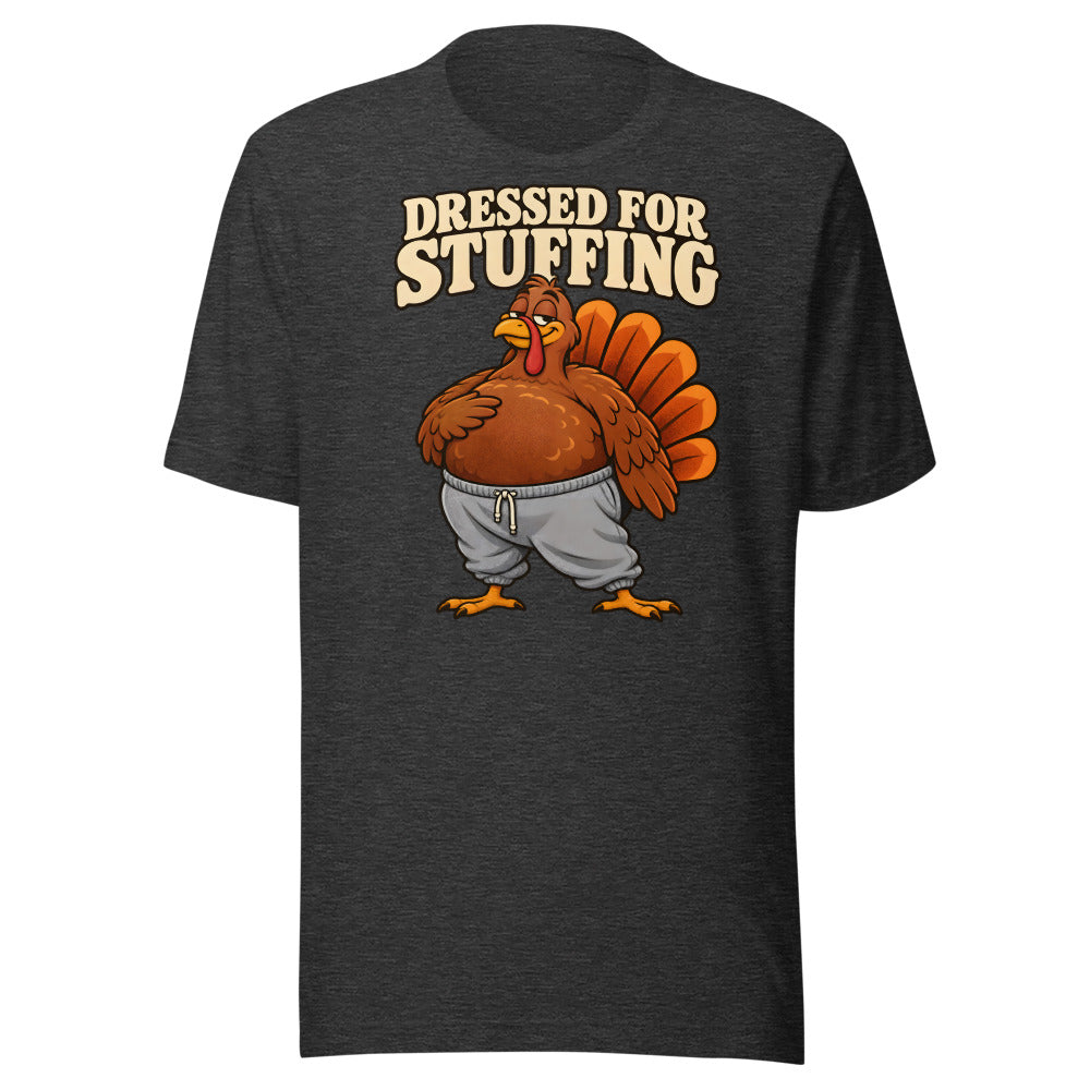 Dressed for Stuffing Turkey Shirt in Dark Grey Heather - front view