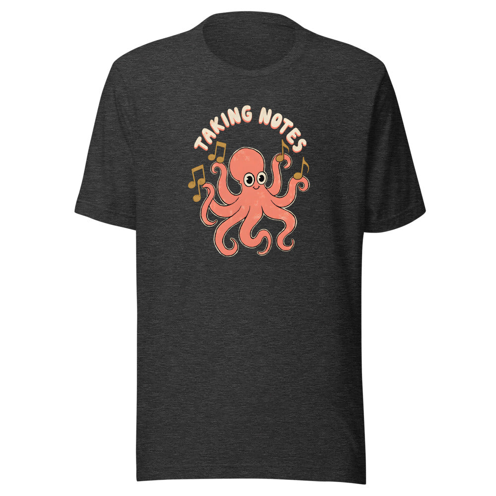 Taking Notes Octopus Shirt in Dark Grey Heather - front view