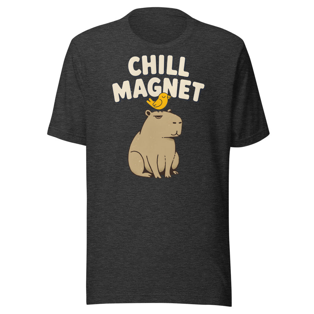 Chill Magnet Capybara Shirt in Dark Grey Heather - front view