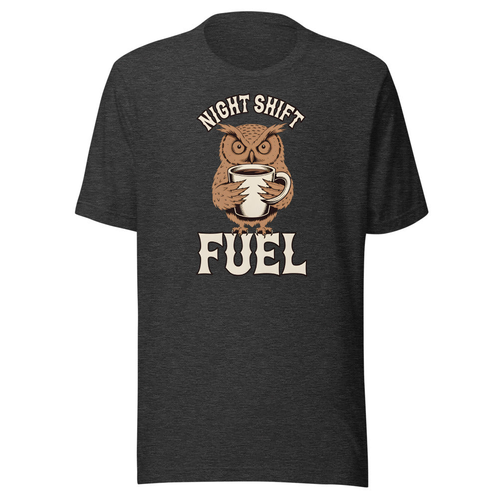 Night Shift Fuel Owl Shirt in Dark Grey Heather - front view