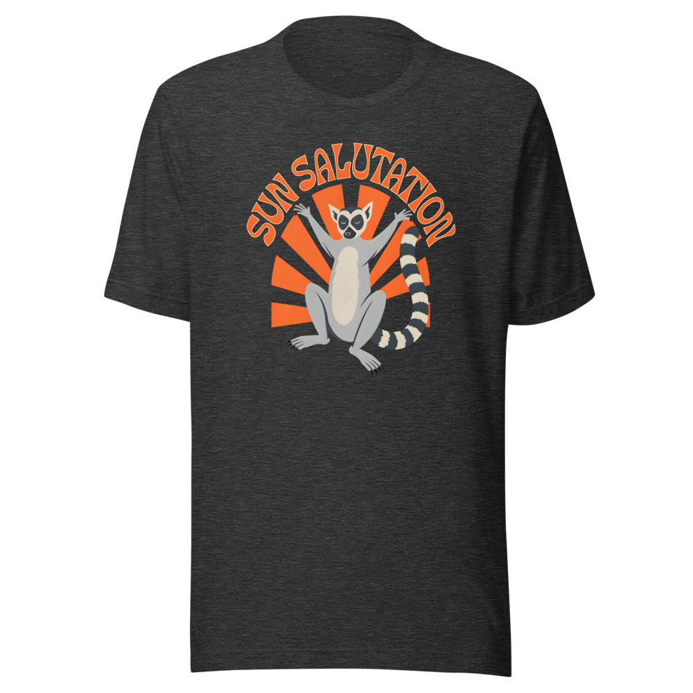 Sun Salutation Lemur Shirt in Dark Grey Heather - front view