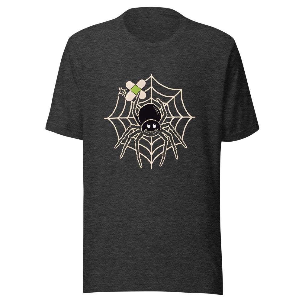 Web Repair Spider Shirt (Art Only) in Dark Grey Heather - front view