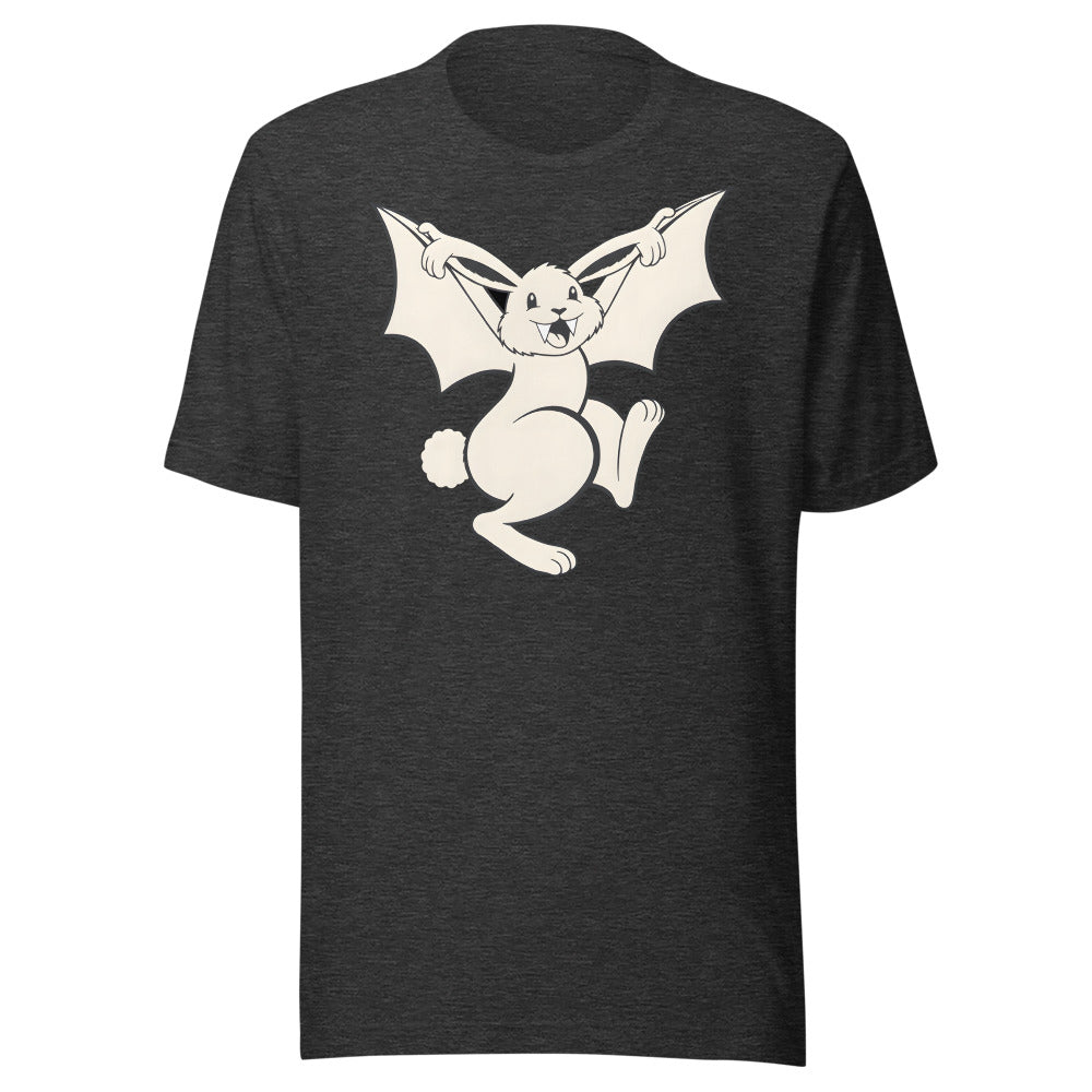 Basically a Bat Rabbit Shirt (Art Only) in Dark Grey Heather - front view