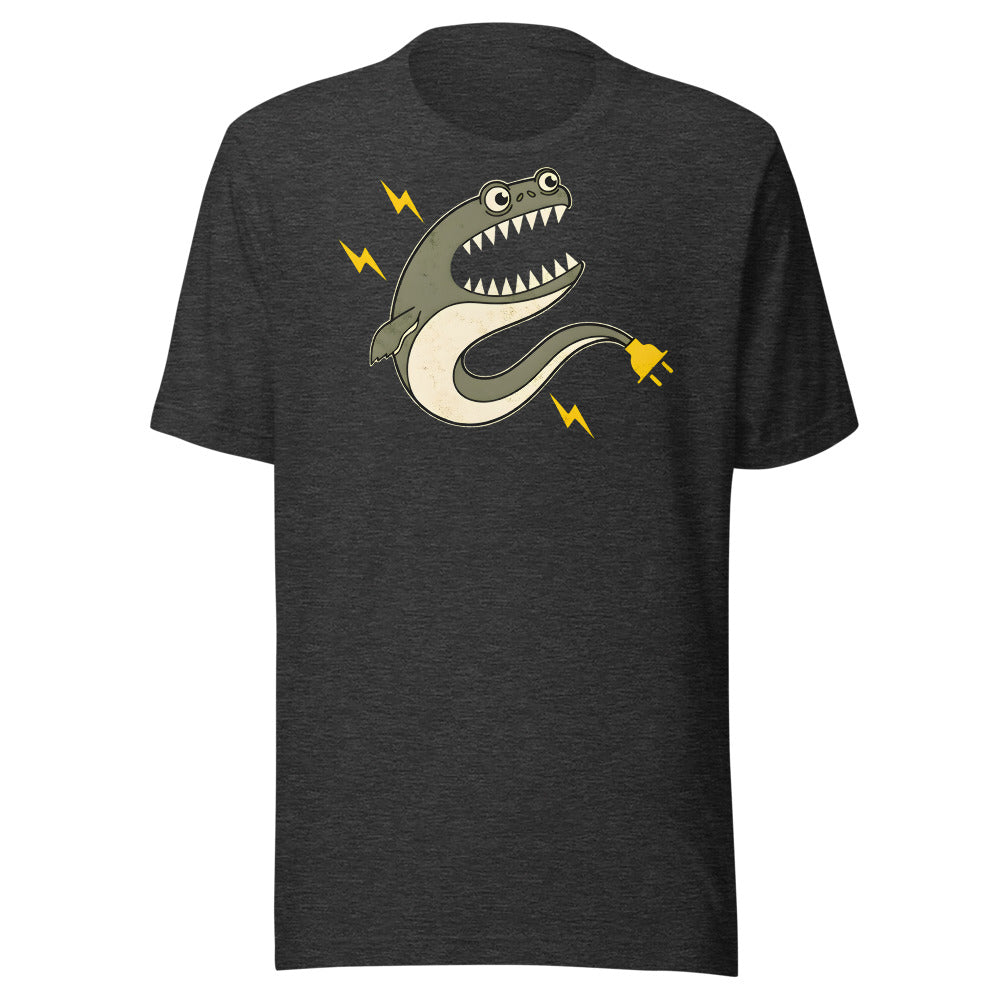 Stay Grounded Electric Eel Shirt (Art Only) in Dark Grey Heather - front view