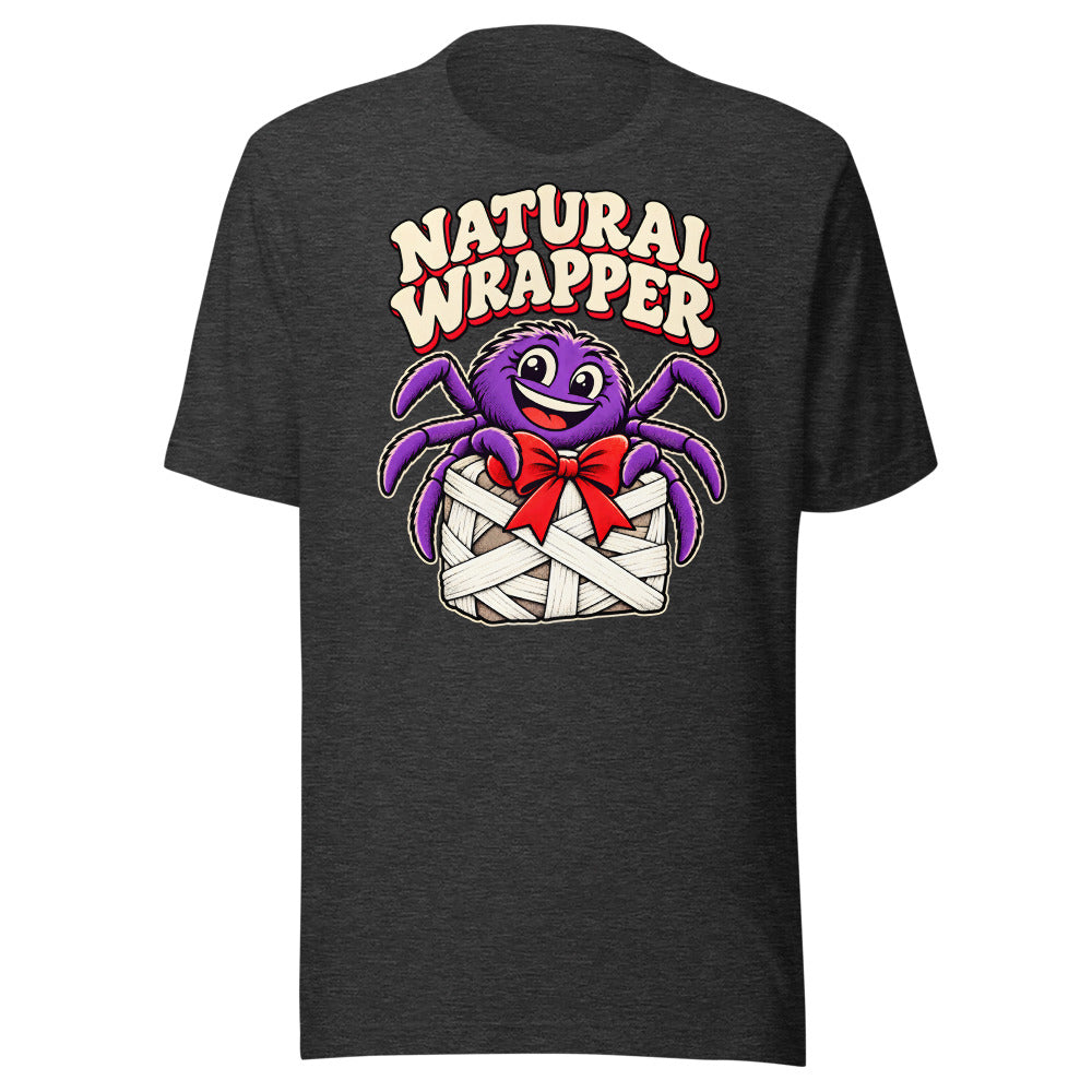 Gift Wrap Specialist Spider Shirt in Dark Grey Heather - front view