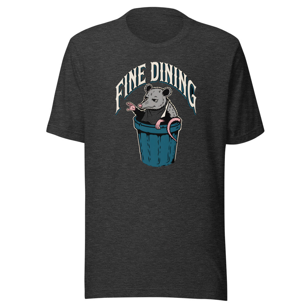 Fine Dining Possum Shirt in Dark Grey Heather - front view