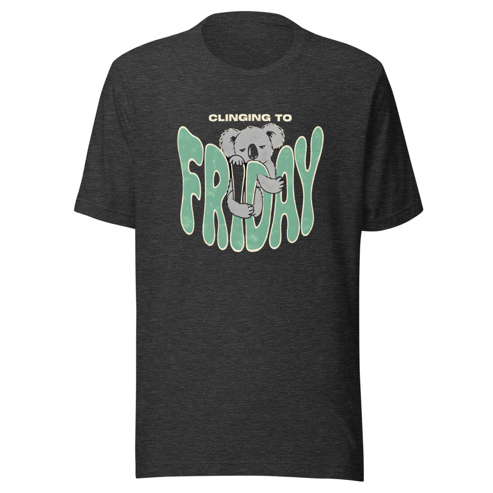 Clinging to Friday Koala Shirt in Dark Grey Heather - front view