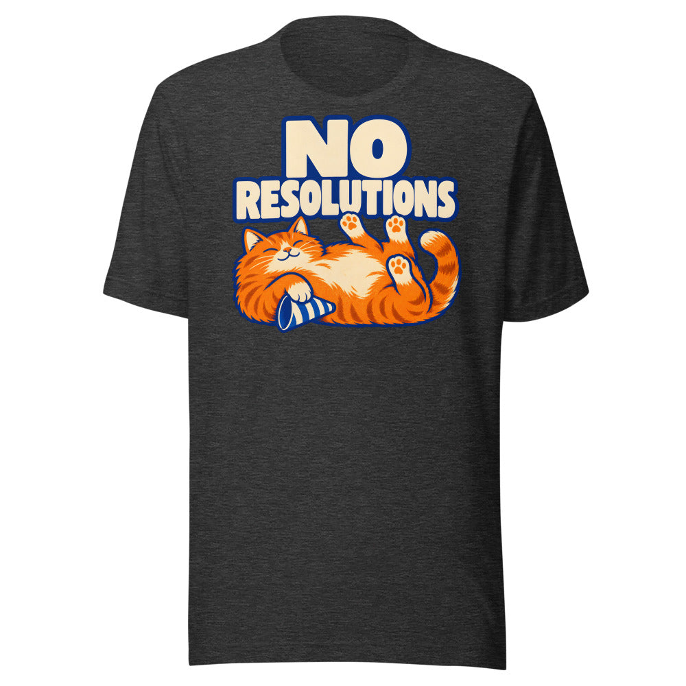 No Resolutions Cat Shirt in Dark Grey Heather - front view