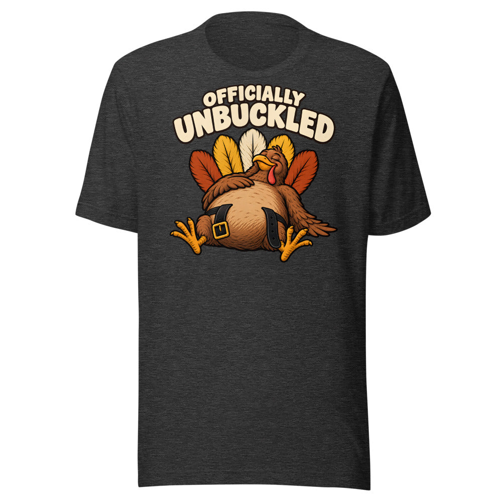 Officially Unbuckled Turkey Shirt in Dark Grey Heather - front view
