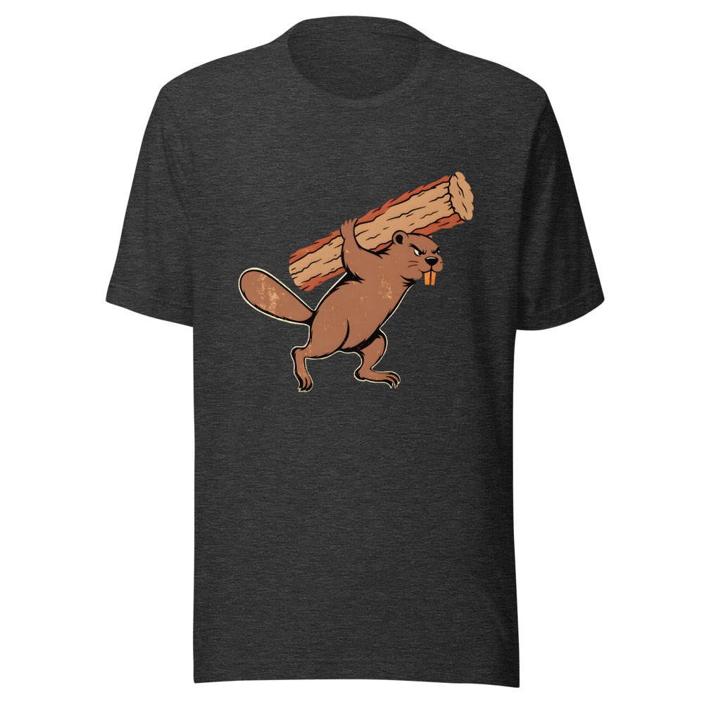 Rush Order Beaver Shirt (Art Only) in Dark Grey Heather - front view