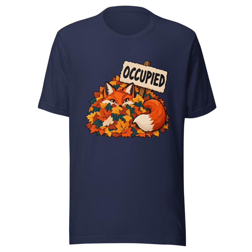 Leaf Pile Sublet Fox Shirt in Navy - front view
