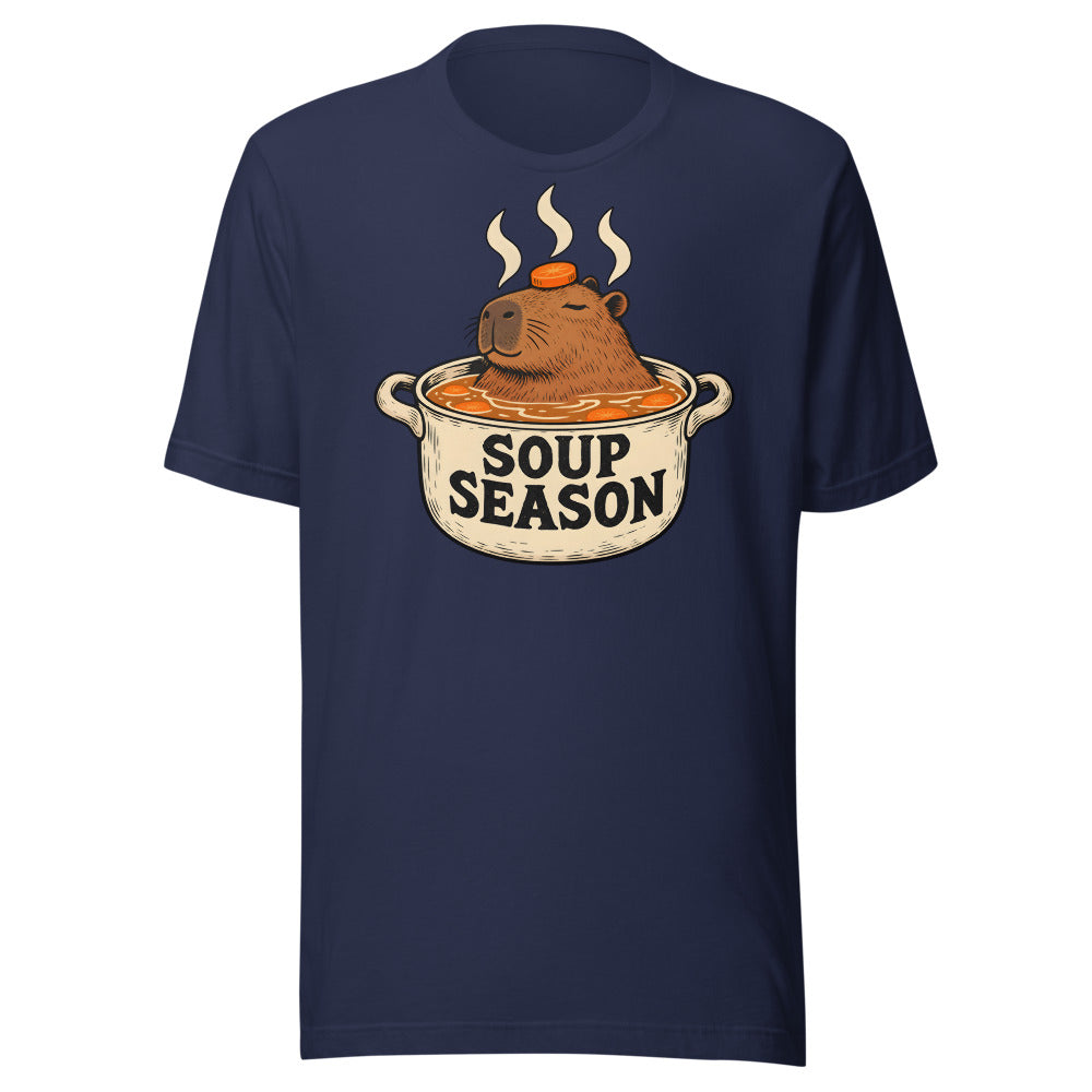 Soup Season Capybara Shirt in Navy - front view