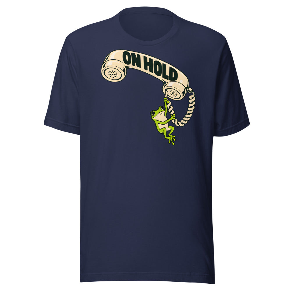 On Hold Frog Shirt in Navy - front view
