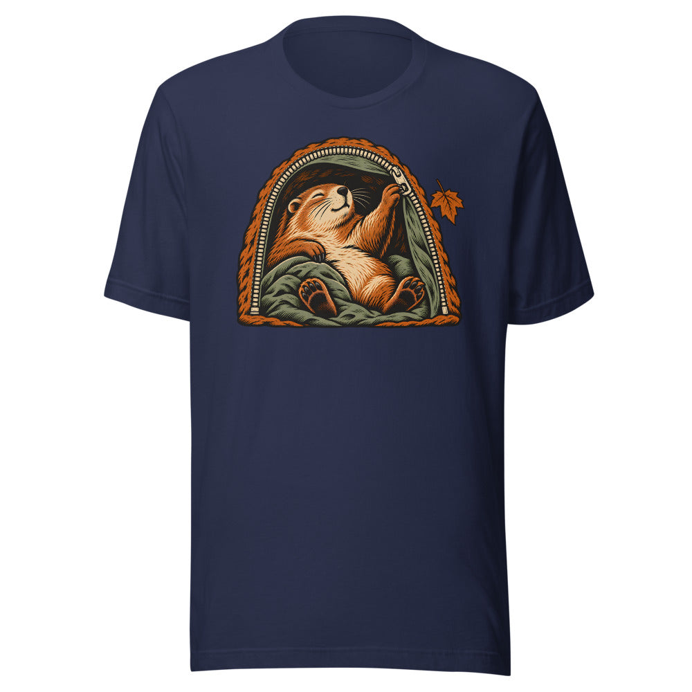 Hibernation Permit Groundhog Shirt in Navy - front view