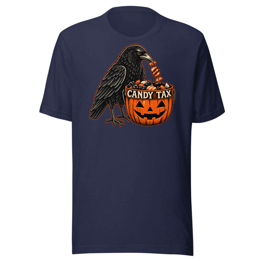 Candy Tax Crow Shirt in Navy - front view