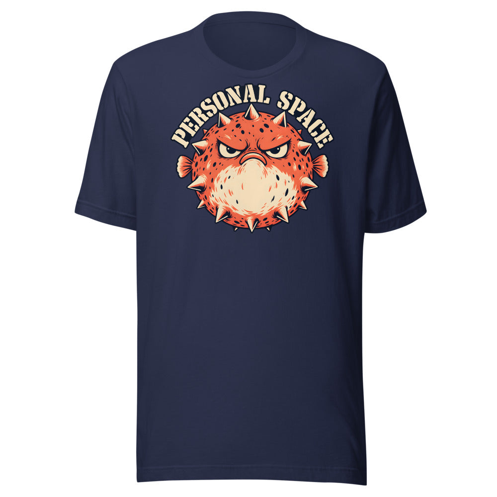 Personal Space Pufferfish Shirt in Navy - front view
