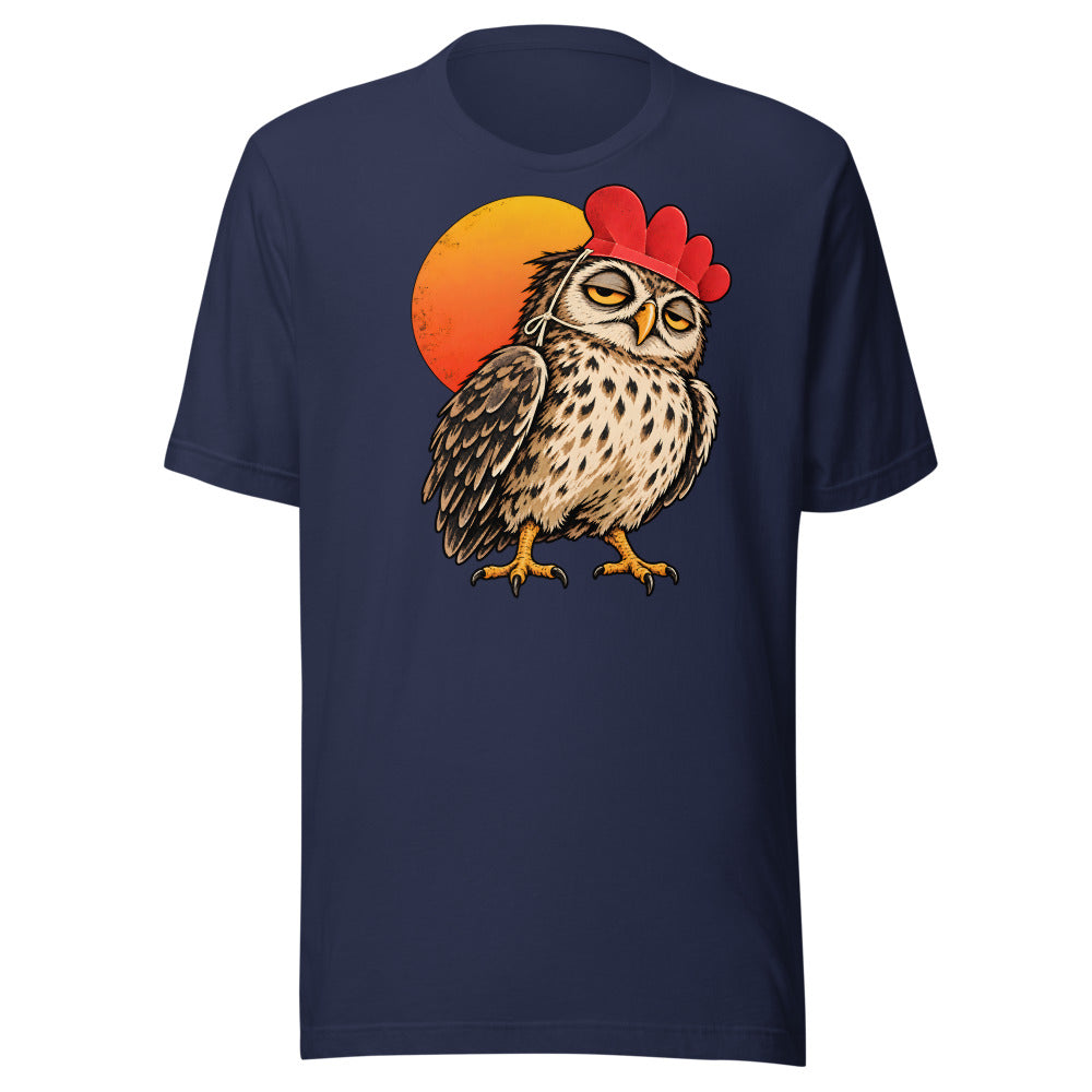 Early Bird Impostor Owl Shirt in Navy - front view