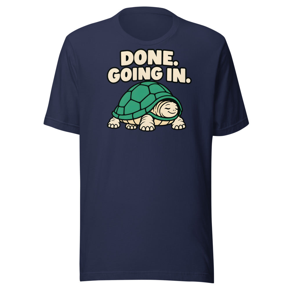 Quiet Win Tortoise funny introvert t-shirt in Navy