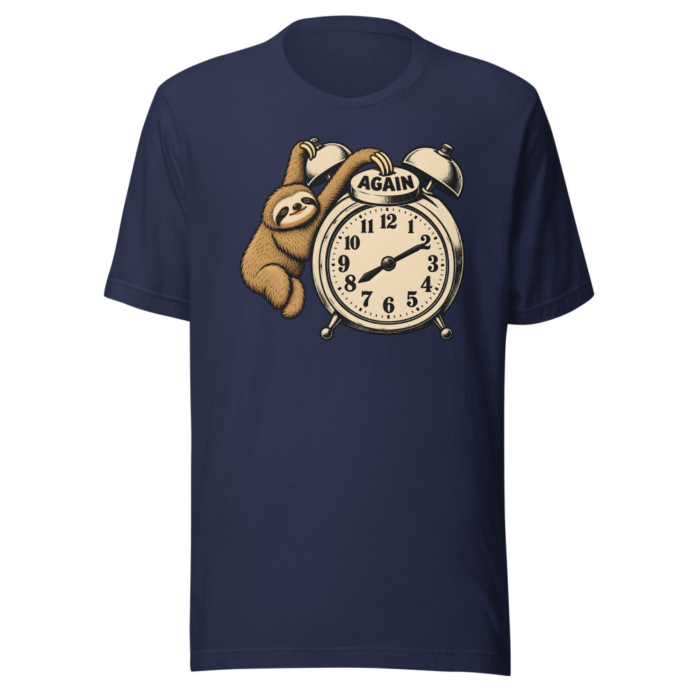 Snooze Champion Sloth Shirt in Navy - front view