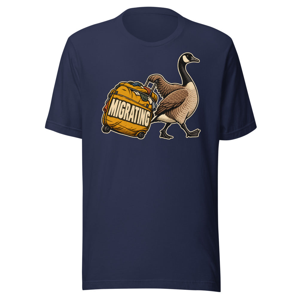 Migration Season Goose funny Thanksgiving t-shirt in Navy