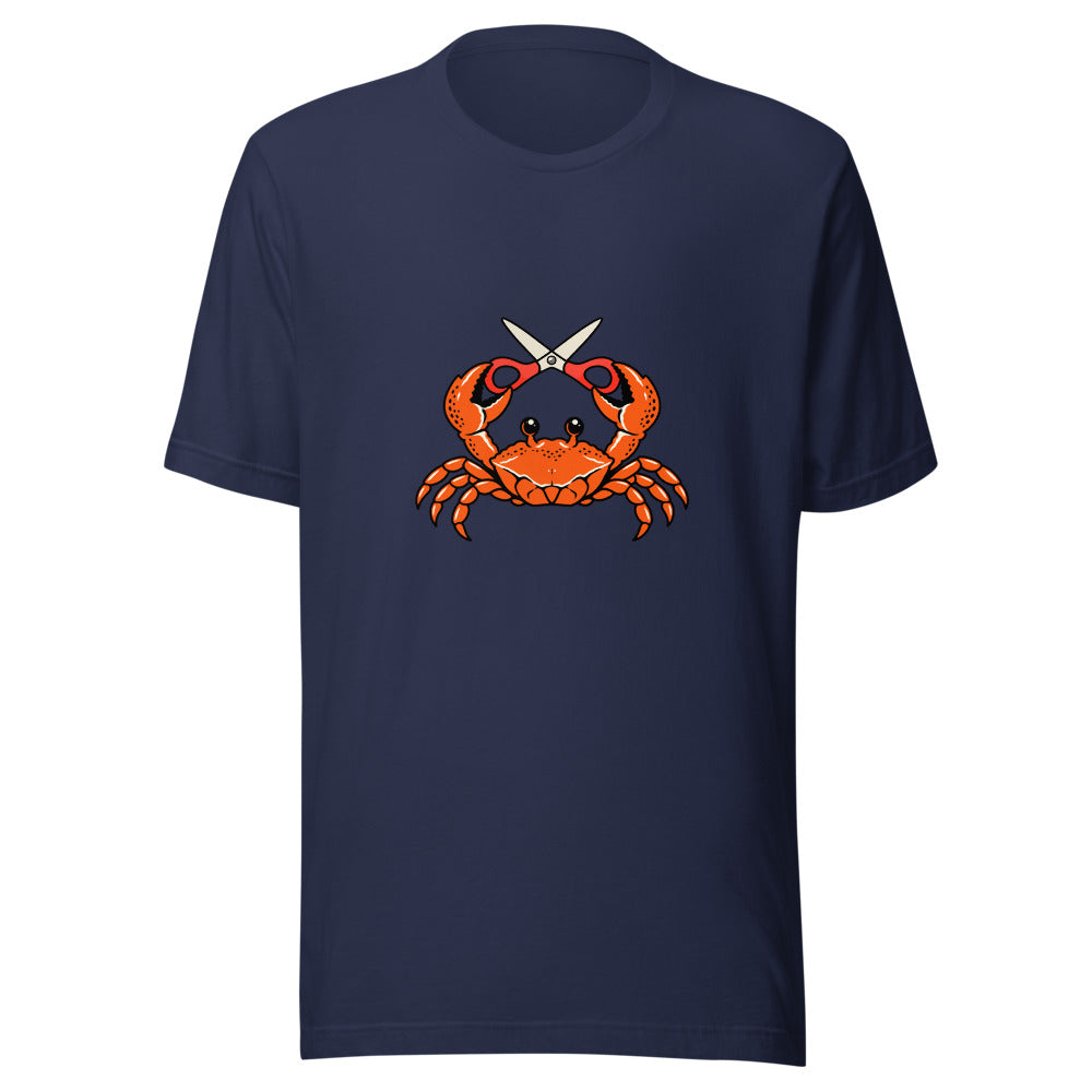 The Good Scissors Crab Shirt in Navy - front view