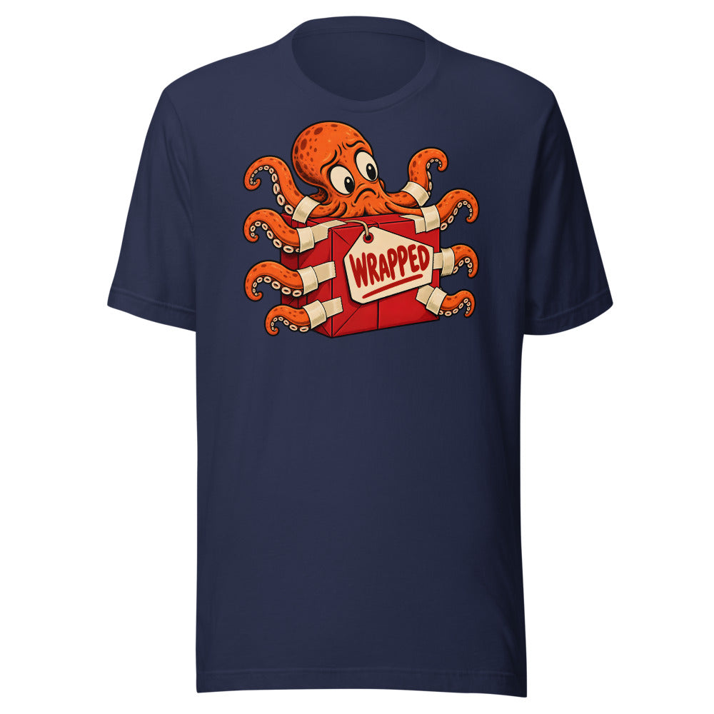 Wrap Trap Octopus Shirt in Navy - front view