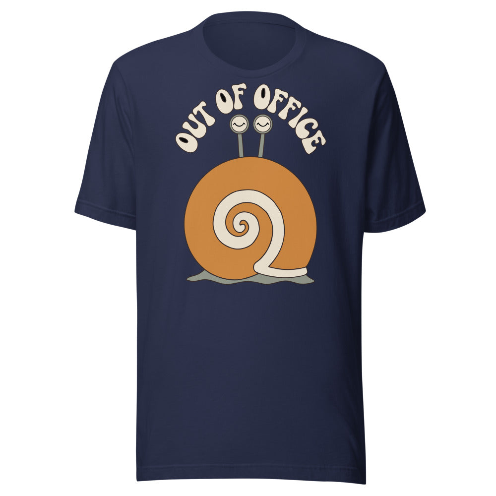 Out of Office Snail Shirt in Navy - front view