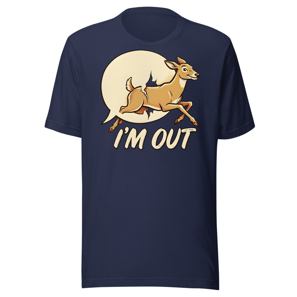 Small Talk Exit Deer Shirt in Navy - front view