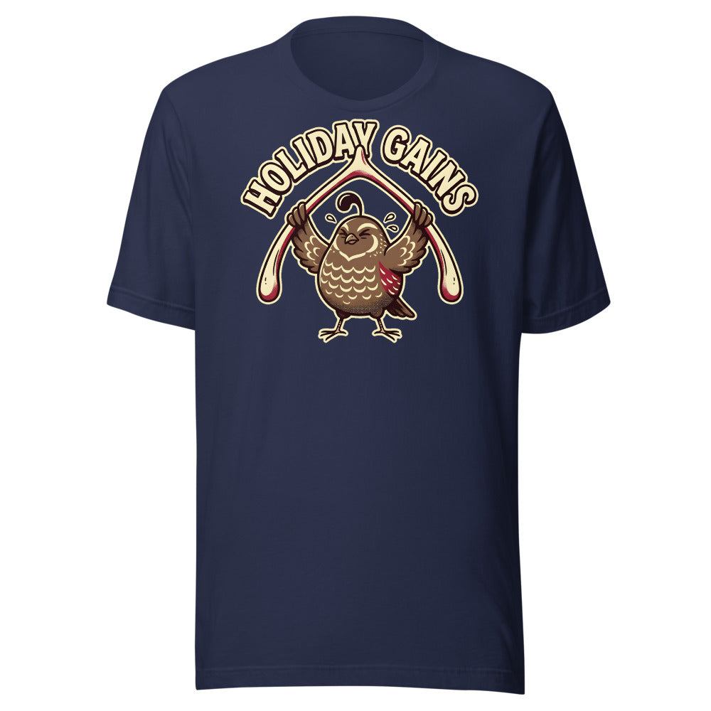 Holiday Gains Quail Shirt in Navy - front view
