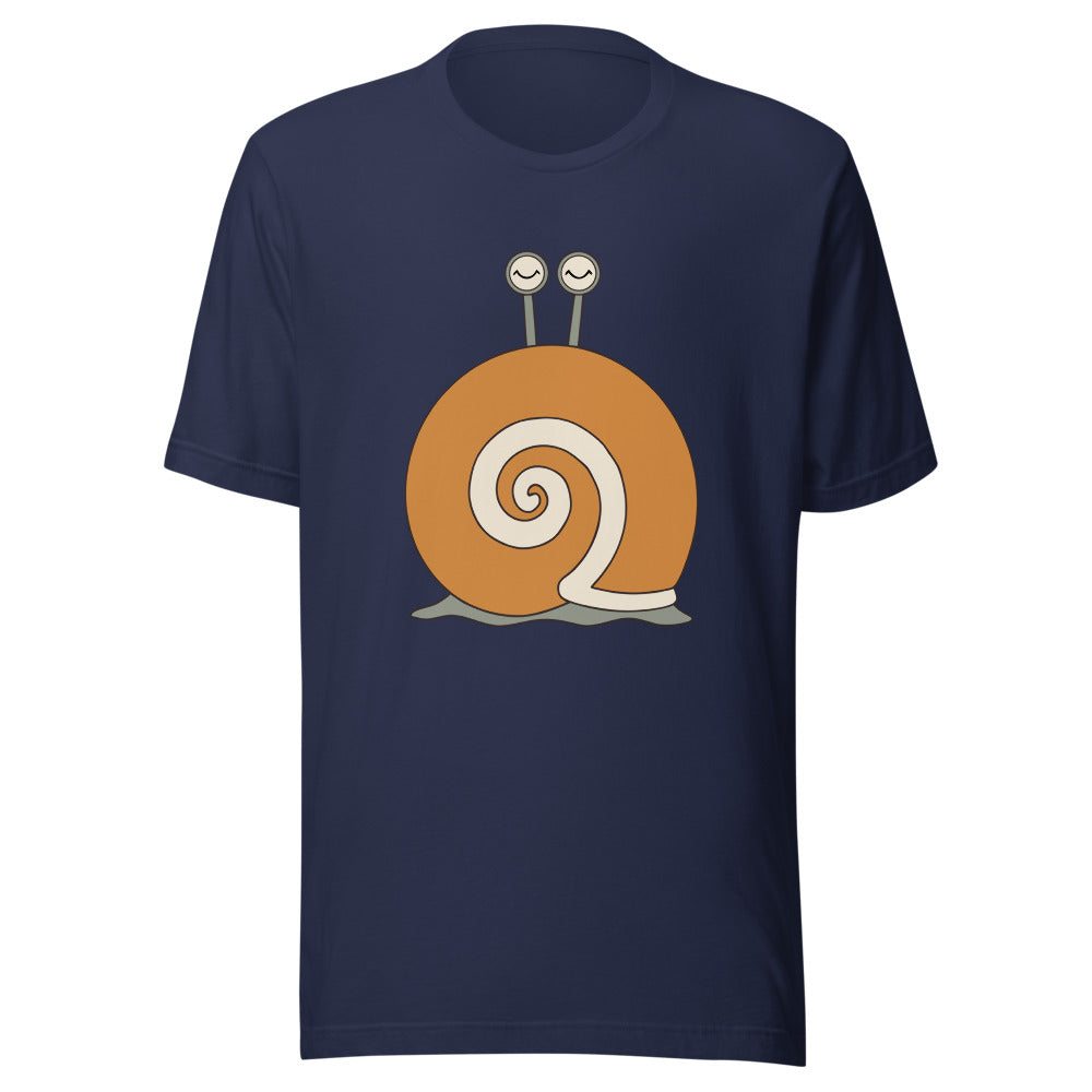 Out of Office Snail Shirt (Art Only) in Navy - front view