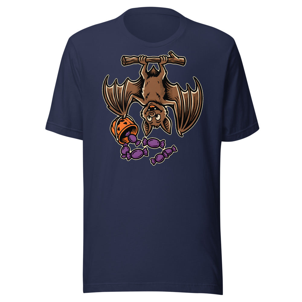 Upside-Down Haul Bat minimalist graphic shirt in Navy