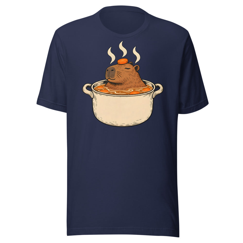 Soup Season Capybara Shirt (Art Only) in Navy - front view