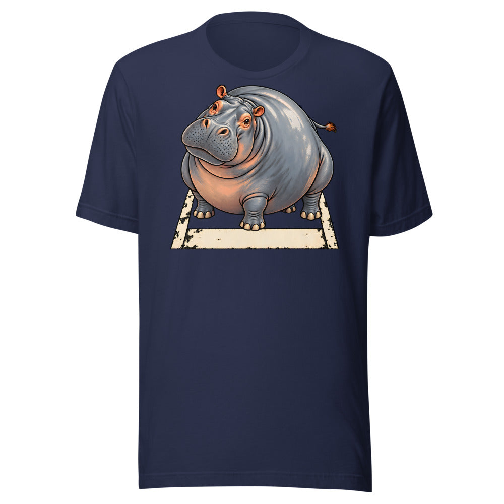 Compact Parking Hippo Shirt (Art Only) in Navy - front view