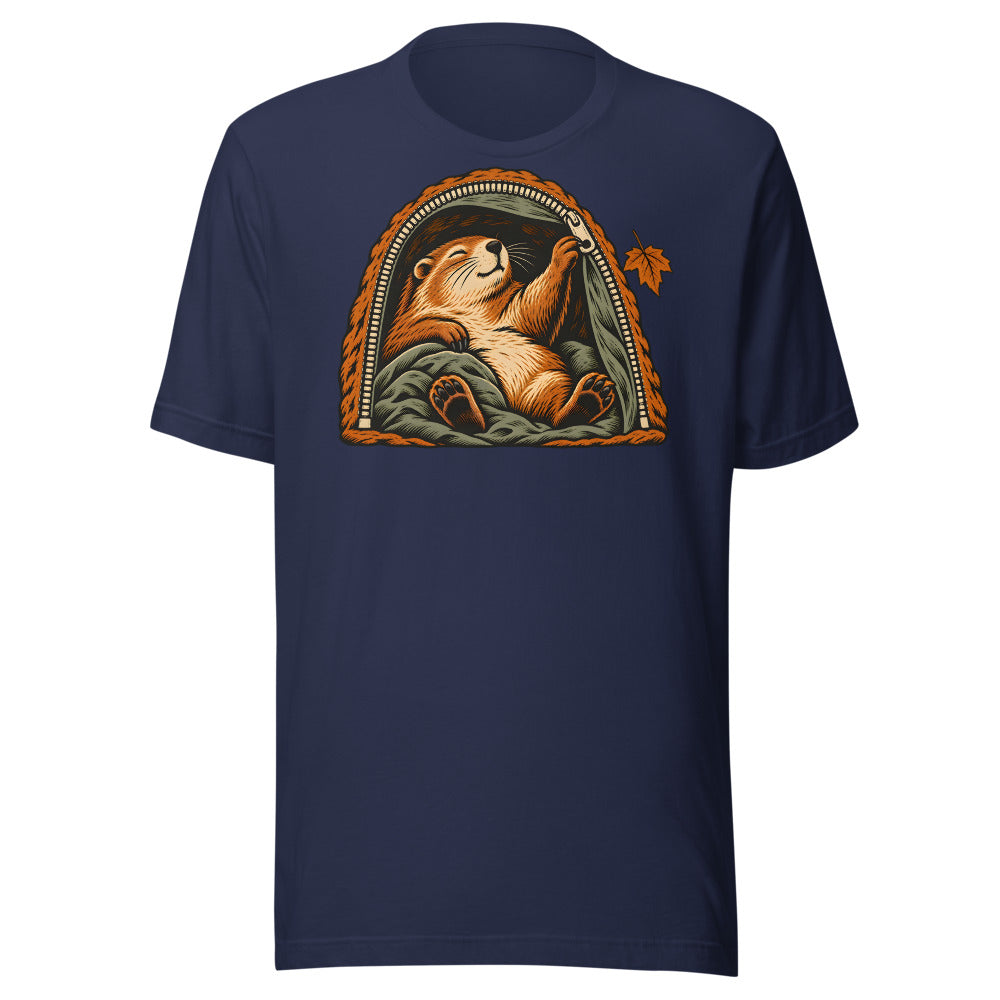 Hibernation Permit Groundhog Shirt (Art Only) in Navy - front view