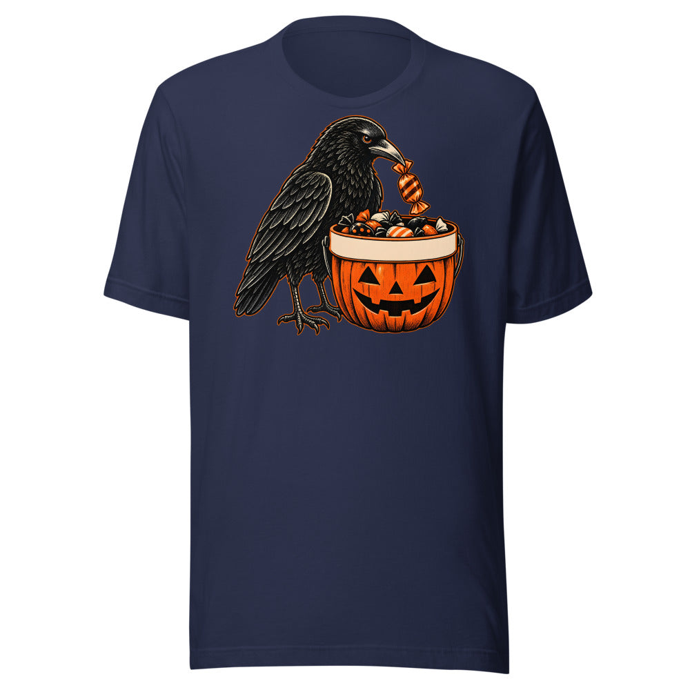 Candy Tax Crow Shirt (Art Only) in Navy - front view