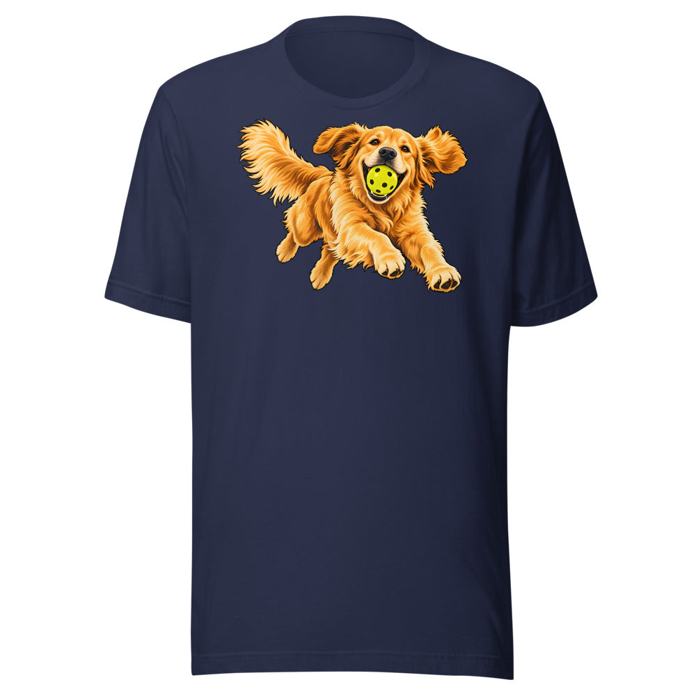 One More Game Golden Retriever Shirt (Art Only) in Navy - front view